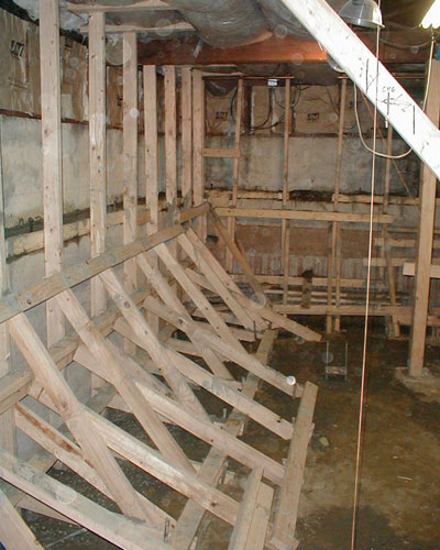 During: reinforcing the basement foundation