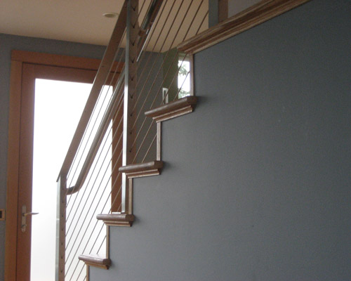 Stairs and railings from main floor