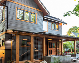 back view of west seattle custom home