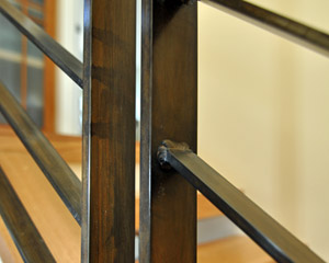 Close-up of railings