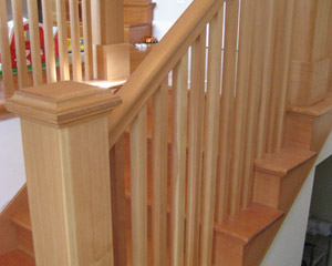 New custom fir stairs complete this west Seattle basement remodel