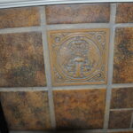 Batchelder art tile with peacocks