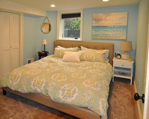 guest bedroom with window well