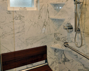 closeup of shower Seattle bath remodel
