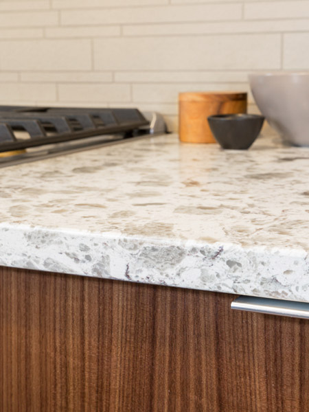 They combine beautifully with the Serra quartz counters by Pental and Parc series backsplash tile