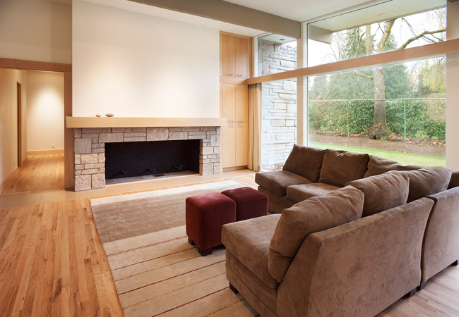 fireplace in living room