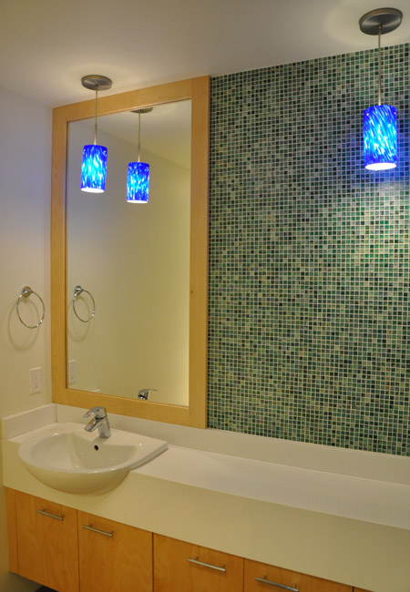 powder room in part of the garage