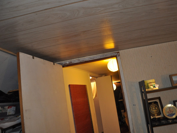 With the ceiling fixed below collar ties, the head height was a real challenge for the clients, who are both tall