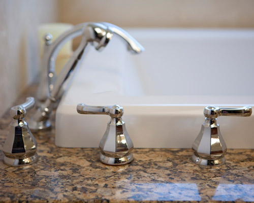close-up of tub remodel