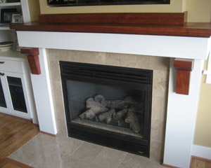 Fireplace in the living room, mechanical chimney Seattle