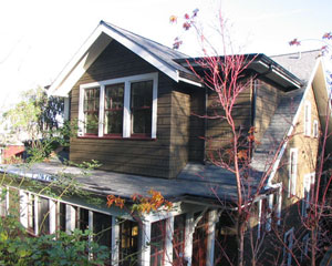 From the outside, the goal of the project was to bring balance to the roof line, adding a new dormer on the right side