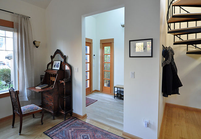 view of living room and entryway