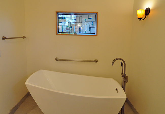 closeup of bathroom tub