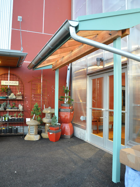 bioretention planters to handle water from the roof