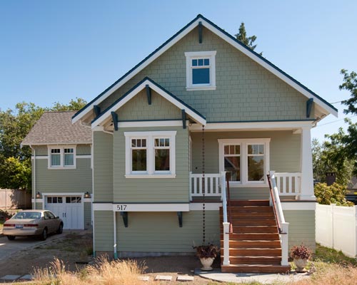 This Craftsman-style custom home fits right in with other homes in the Greenwood neighborhood.