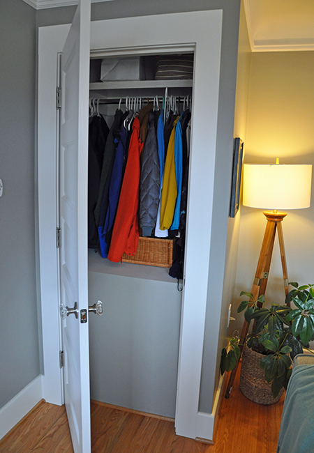 Closet is shortened to add space for stairs