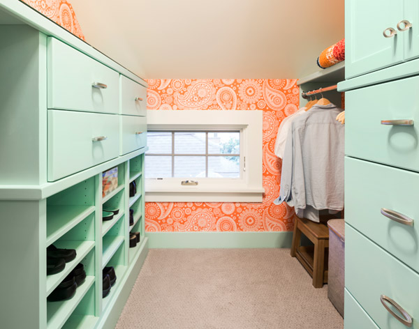 Across the hall, there is a new closet for the second bedroom