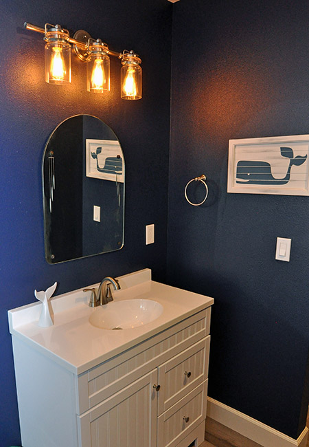 Second bathroom in custom home remodel