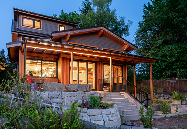 exterior view of west seattle custom home