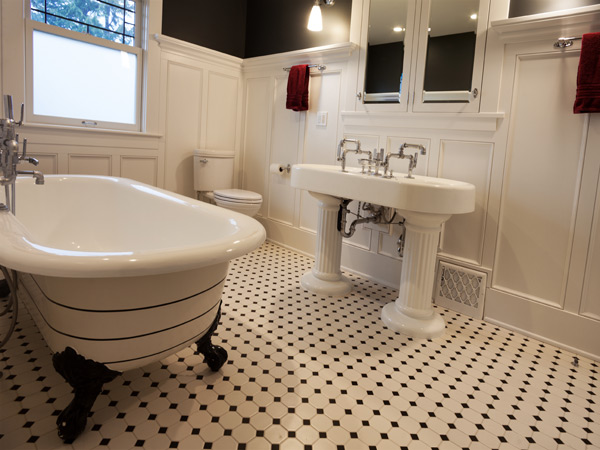 updated sink and tub in bath remodel