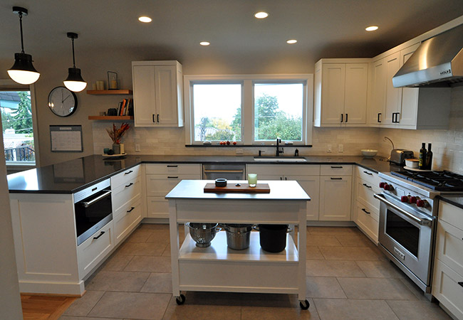 side view of kitchen remodel in Seattle