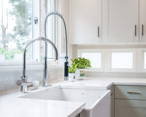 sink and custom countertops