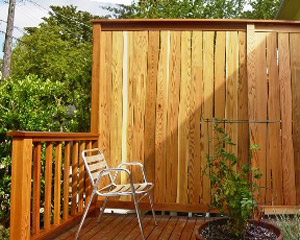 outdoor remodel with privacy fence